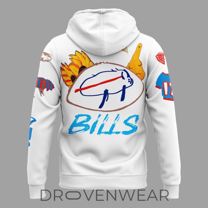 Buffalo Bills 2026 Billustration White Hoodie Limited Fan Release - Image 3