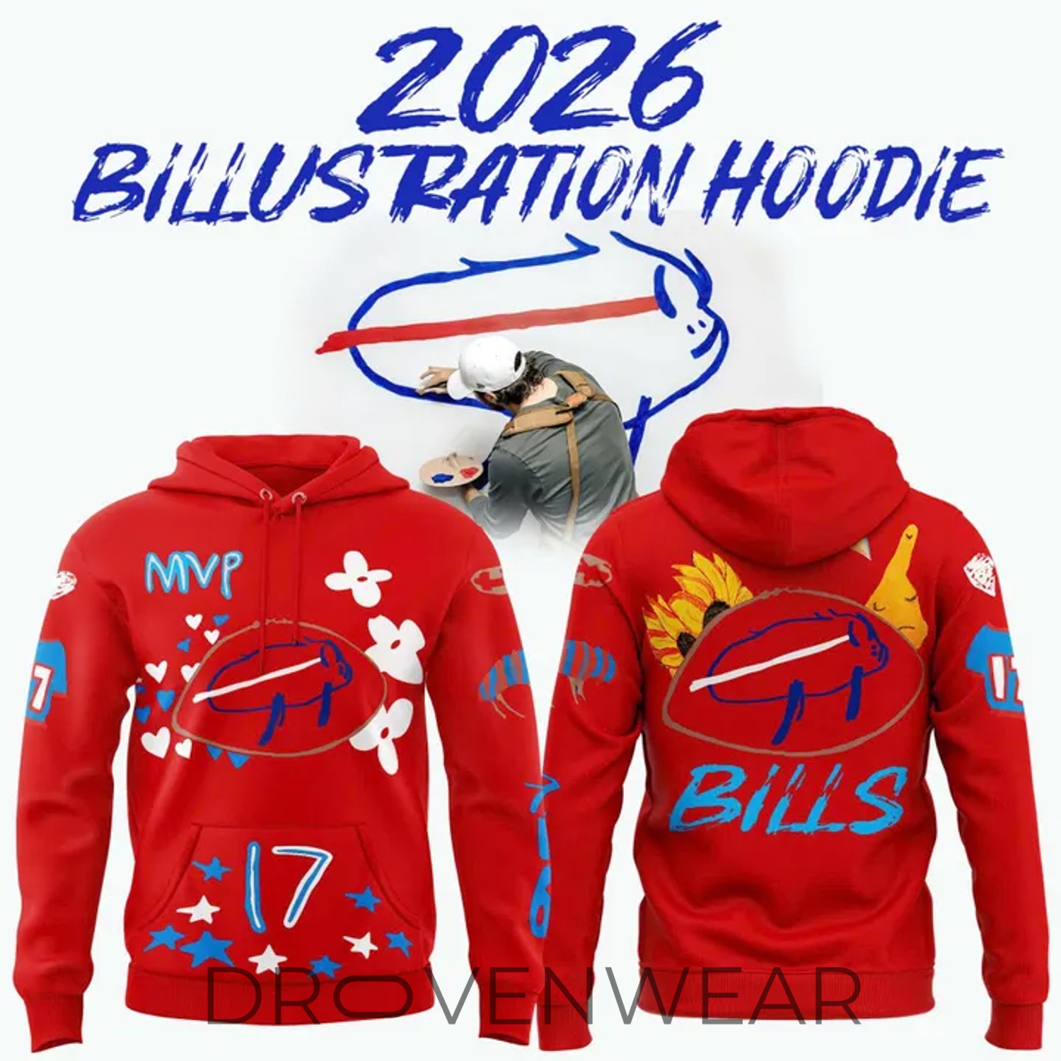 Buffalo Bills Billustration 2026 Fan Hoodie Buffalo Bills Billustration 2026 Fan Hoodie