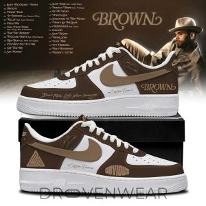 Chris Brown BROWN Album Custom Air Force 1 Shoes by Drovenwear.com