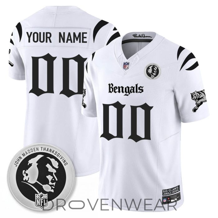 Cincinnati Bengals Gothic Style John Madden Tribute Football Jersey - Image 2