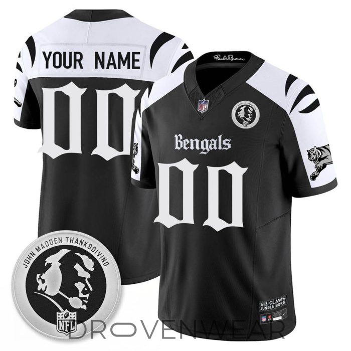 Cincinnati Bengals Gothic Style John Madden Tribute Football Jersey - Image 3