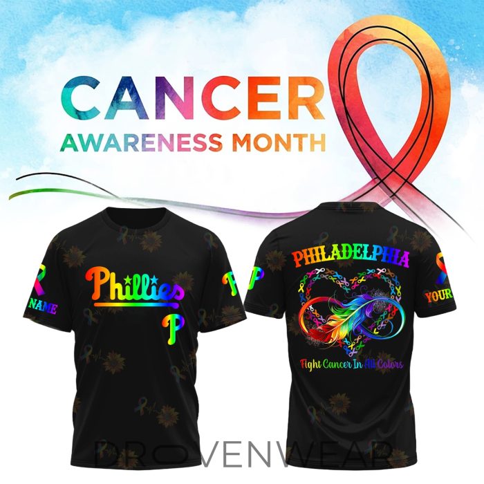 Custom Baseball Team Cancer Awareness Awareness Month Personalized Graphic T-Shirt - Image 7