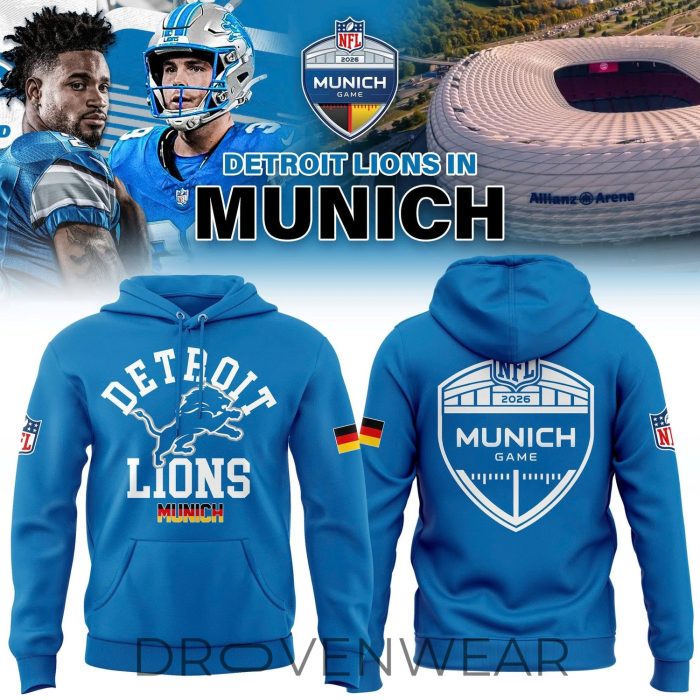 Detroit Lions Munich Game 2026 NFL Fan Hoodie - Image 4