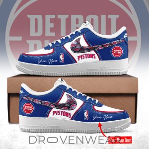 Detroit Pistons Custom Air Force 1 Style Limited Sneaker by Drovenwear.com