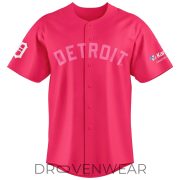 Detroit Tigers Pink Ribbon Strike Out Cancer Awareness Game Jersey - Image 2