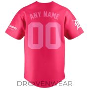 Detroit Tigers Pink Ribbon Strike Out Cancer Awareness Game Jersey - Image 3
