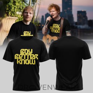 Ed Sheeran Boy Better Know Black Graphic Tee by Drovenwear.com