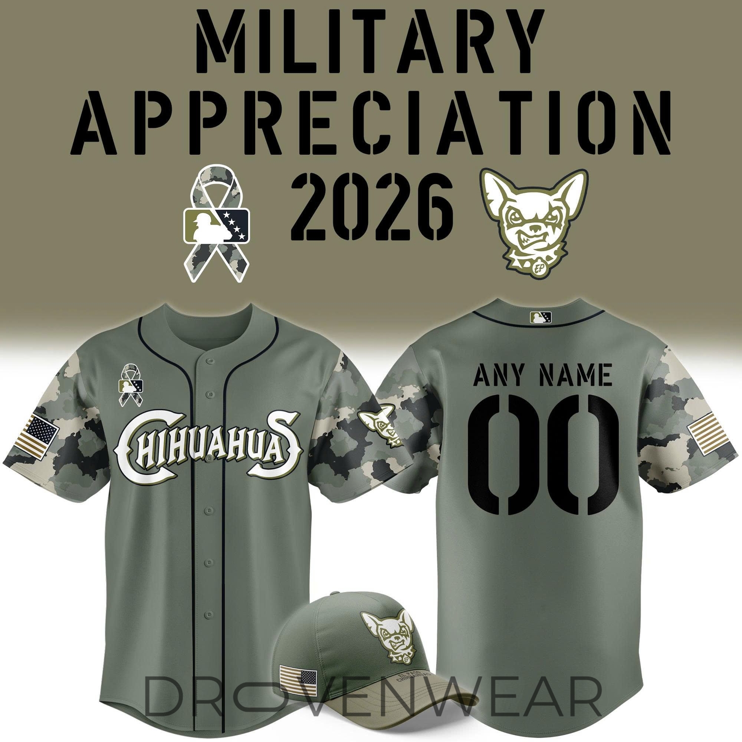 El Paso Chihuahuas 2026 Military Appreciation Night Baseball Jersey El Paso Chihuahuas 2026 Military Appreciation Night Baseball Jersey