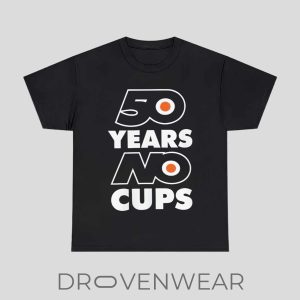 Erik Karlsson Philadelphia Flyers 50 Years No Cups TShirt by Drovenwear.com