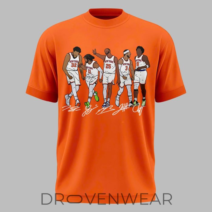 Exclusive Autographed Style T-Shirt Brunson Towns Anunoby Bridges Alt Version - Image 2