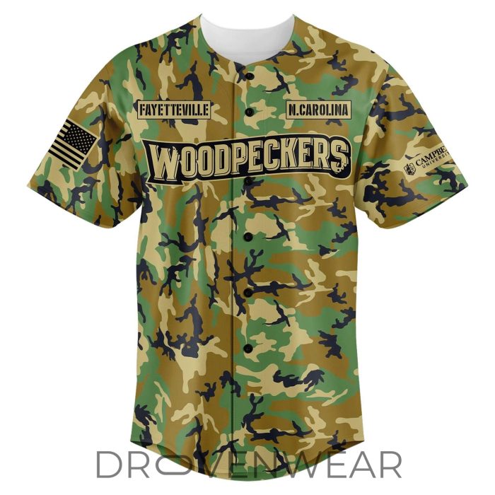 Fayetteville Woodpeckers x Military Appreciation Baseball Jersey Limited Edition - Image 2