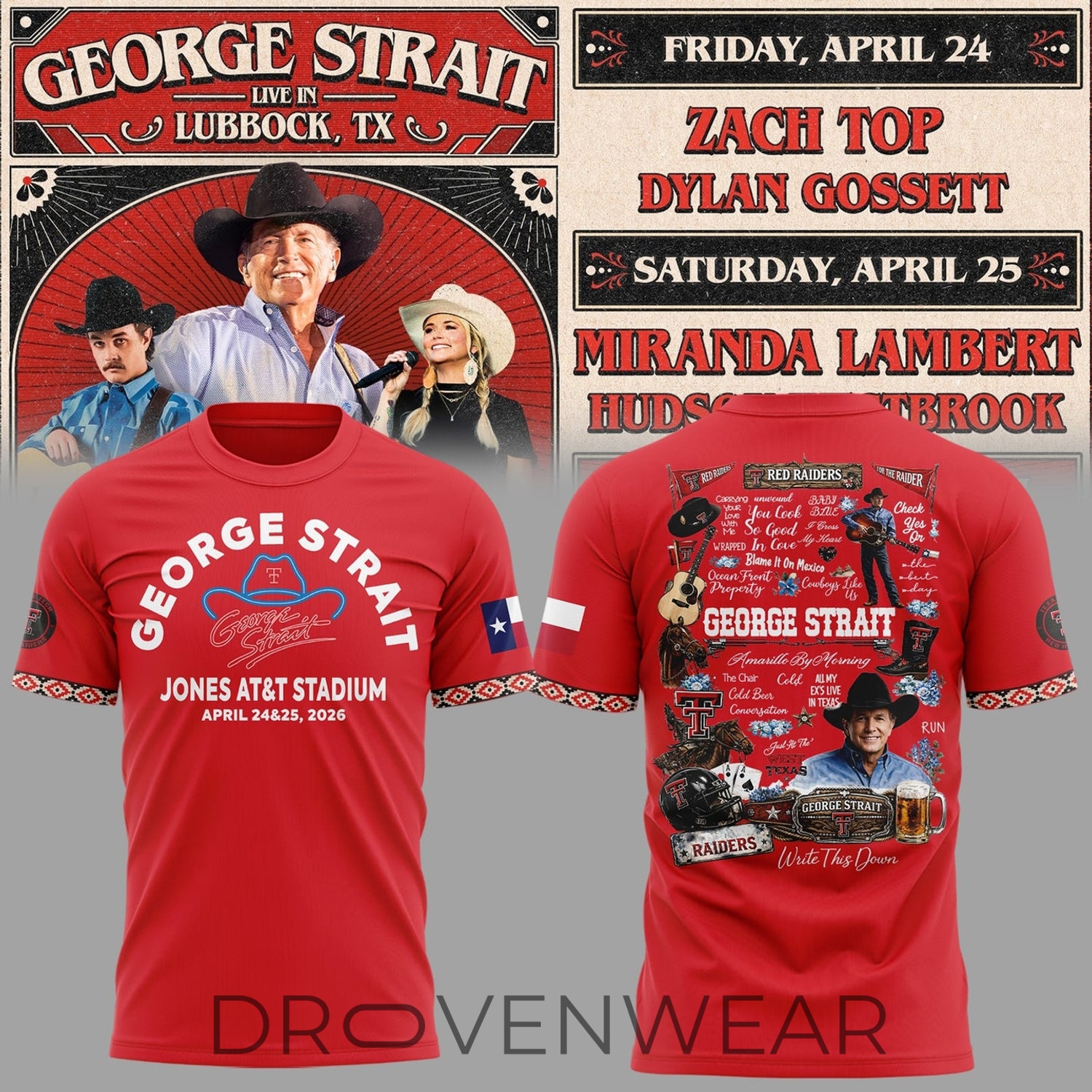 George Strait Farewell Tour Lubbock Event T-Shirt George Strait Farewell Tour Lubbock Event T-Shirt