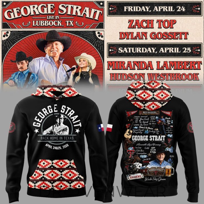 George Strait One Last Ride Tour Lubbock Stadium Hoodie - Image 2