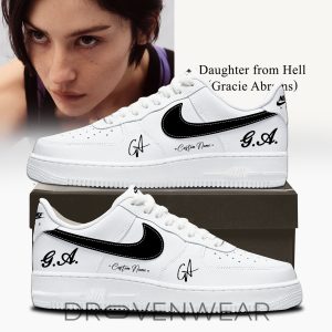 Gracie Abrams Autographed AF1 Shoes Daughter From Hell V2 by Drovenwear.com