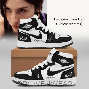 Gracie Abrams Daughter From Hell Black AJ1 Signature Shoes by Drovenwear.com