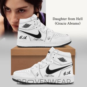 Gracie Abrams Daughter From Hell White AJ1 Signed Sneakers by Drovenwear.com