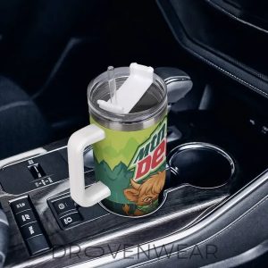 Highland Cow Mountain Dew Inspired 40oz Travel Tumbler by Drovenwear.com
