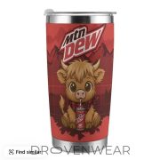 Highland Cow & Mountain Dew Inspired 40oz Travel Tumbler - Image 9