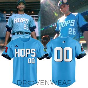 Hillsboro Hops Sky Blue Personalized Baseball Jersey by Drovenwear.com