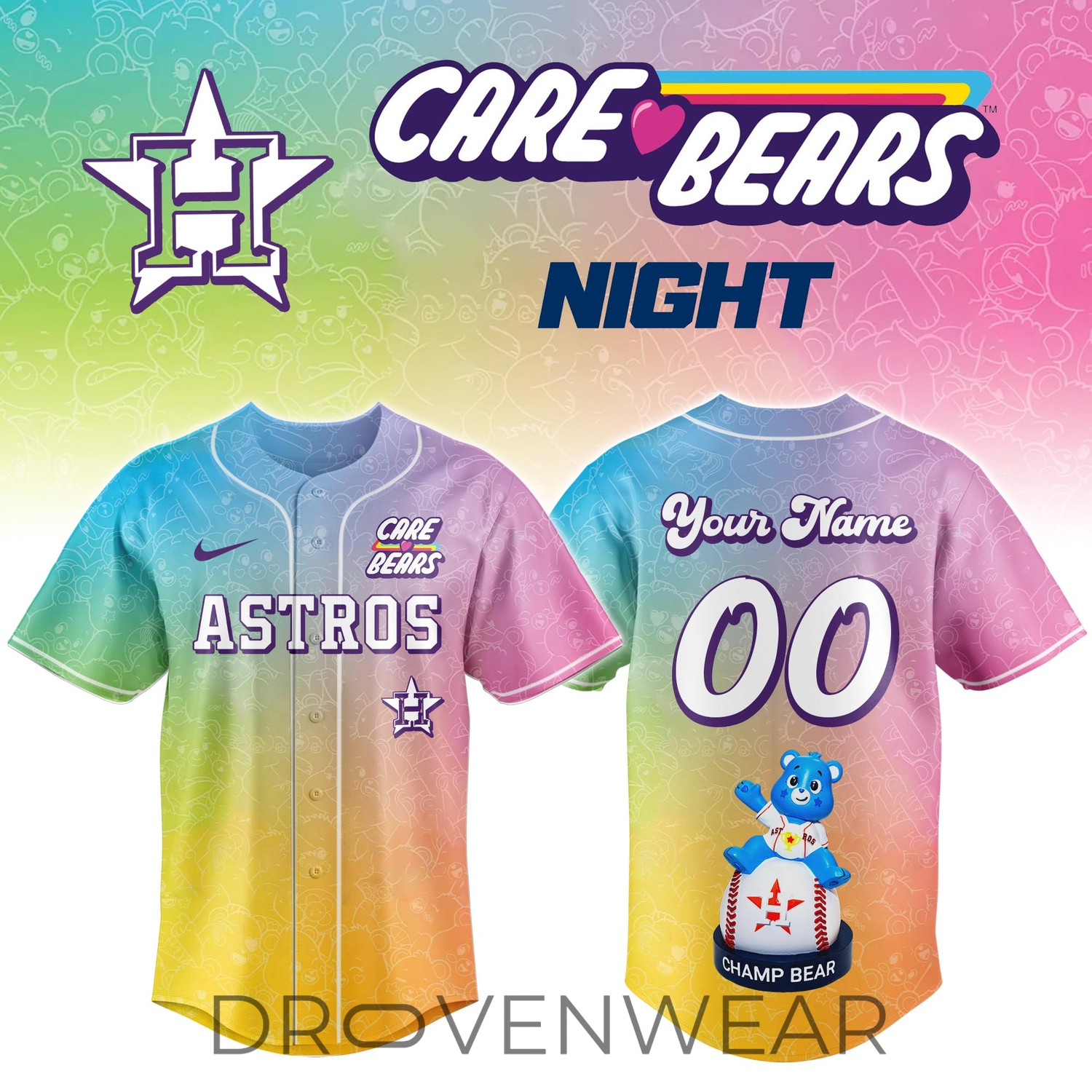 Houston Astros Special Care Bears Night MLB Limited Edition Baseball Jersey Houston Astros Special Care Bears Night MLB Limited Edition Baseball Jersey