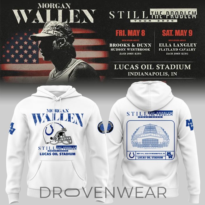 Indianapolis Colts x Morgan Wallen 2026 Concert Tour Pullover Hoodie - Image 2