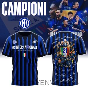 Inter Milan Italian Champions 20252026 Limited Edition TShirt by Drovenwear.com