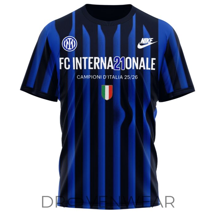 Inter Milan Italian Champions 2025-2026 Limited Edition T-Shirt - Image 4