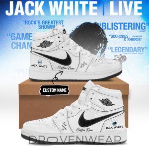 Jack White No Name Tour AJ1 White Edition Sneakers by Drovenwear.com