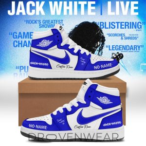 Jack White No Name Tour Blue AJ1 Inspired Sneakers by Drovenwear.com