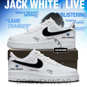 Jack White No Name Tour White AJ1 Inspired Shoes Version 2 by Drovenwear.com