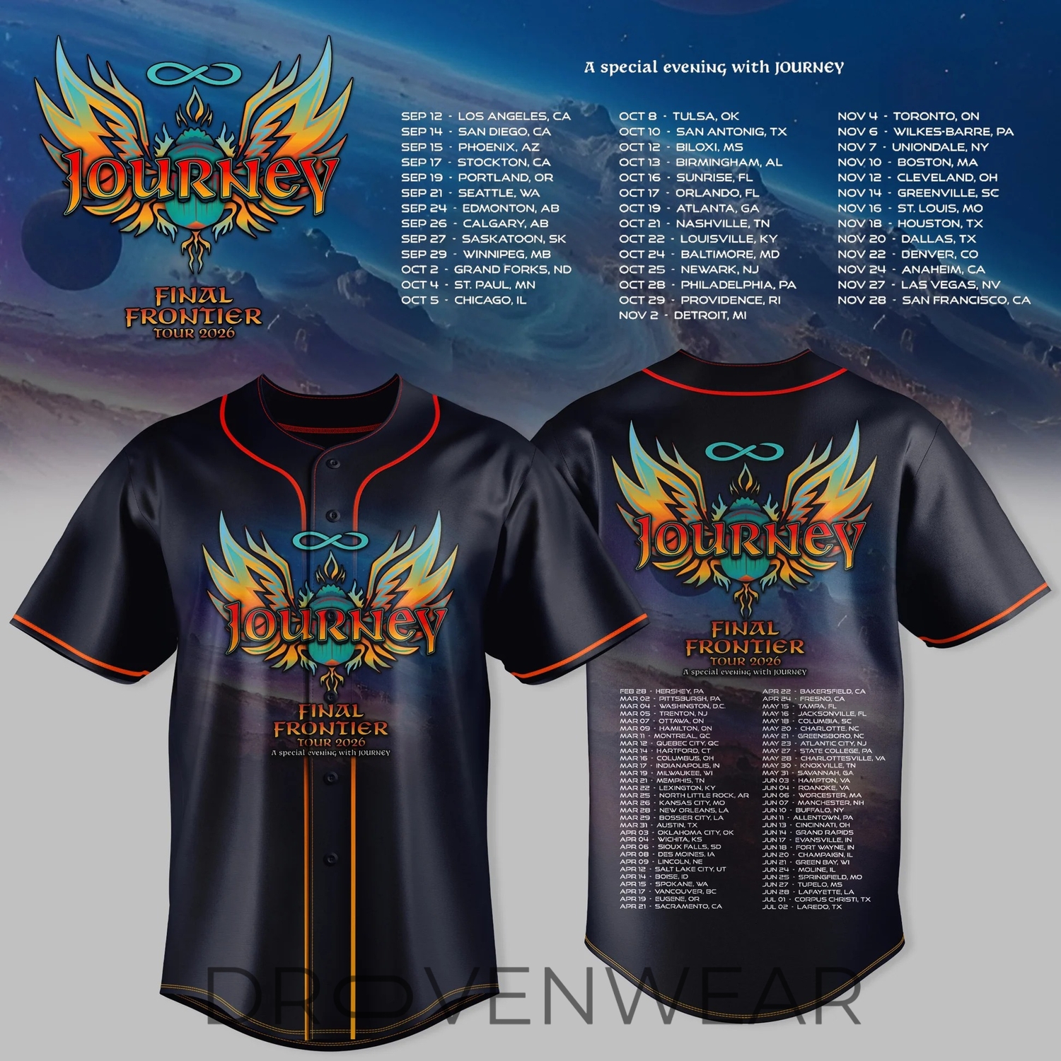Journey Final Frontier Tour 2026 Fan Jersey Limited V2 Journey Final Frontier Tour 2026 Fan Jersey Limited V2