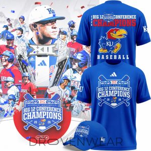 Kansas Baseball Big 12 Champions 2026 Victory Shirt by Drovenwear.com