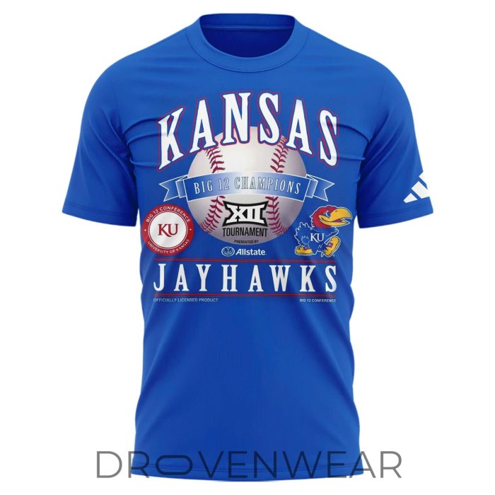 Kansas Jayhawks 2026 Big 12 Baseball Champions Locker Room Shirt V2 - Image 2