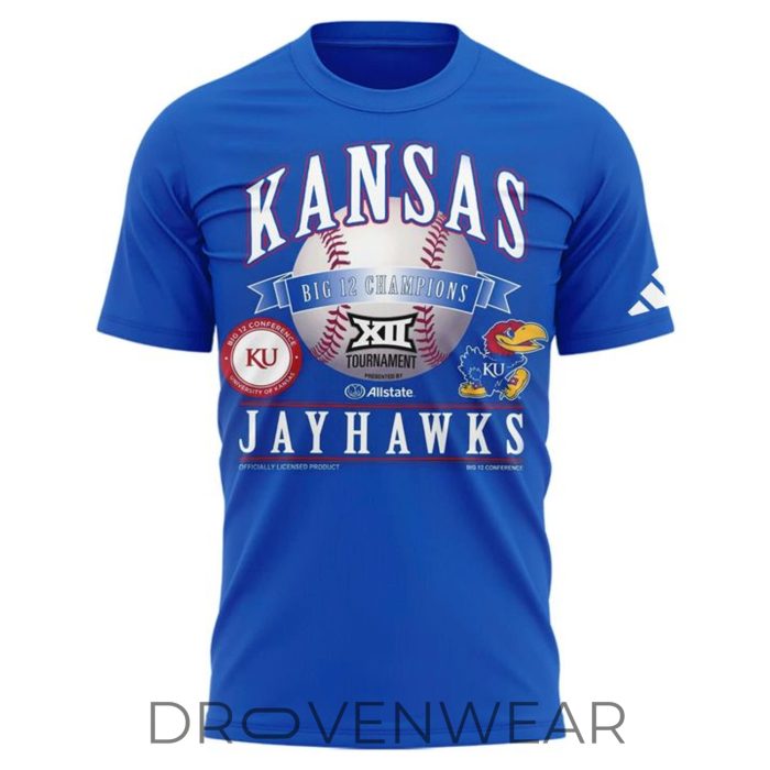 Kansas Jayhawks 2026 Big 12 Baseball Tournament Champions Shirt Blue Edition - Image 2