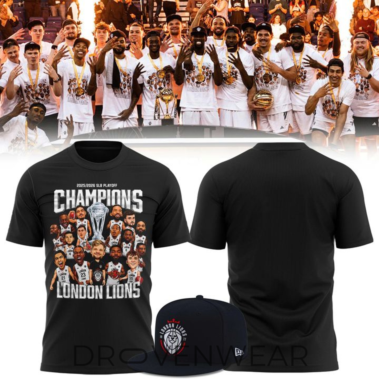 London Lions 2025/2026 SLB Playoff Champions Fan Shirt London Lions 2025/2026 SLB Playoff Champions Fan Shirt