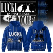 Lucki Bad Influence Tour 2026 Deep Blue Barbed Hoodie