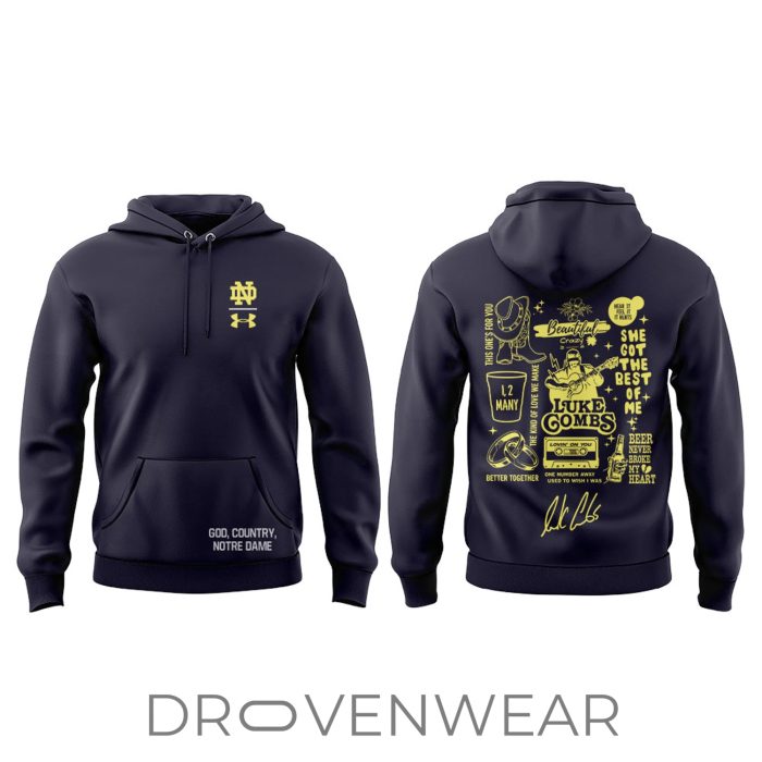 Luke Combs My Kinda Saturday Night Tour 2026 South Bend, Indiana Notre Dame Stadium Hoodie - Image 2