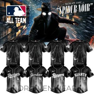 MLB All Teams SpiderMan Noir 2026 Special Baseball Jersey by Drovenwear.com