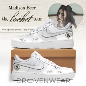Madison Beer The Locket Tour Custom Air Force 1 Sneakers by Drovenwear.com
