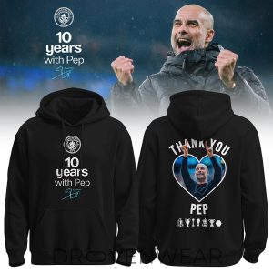Manchester City Thank You Pep Signature Hoodie by Drovenwear.com