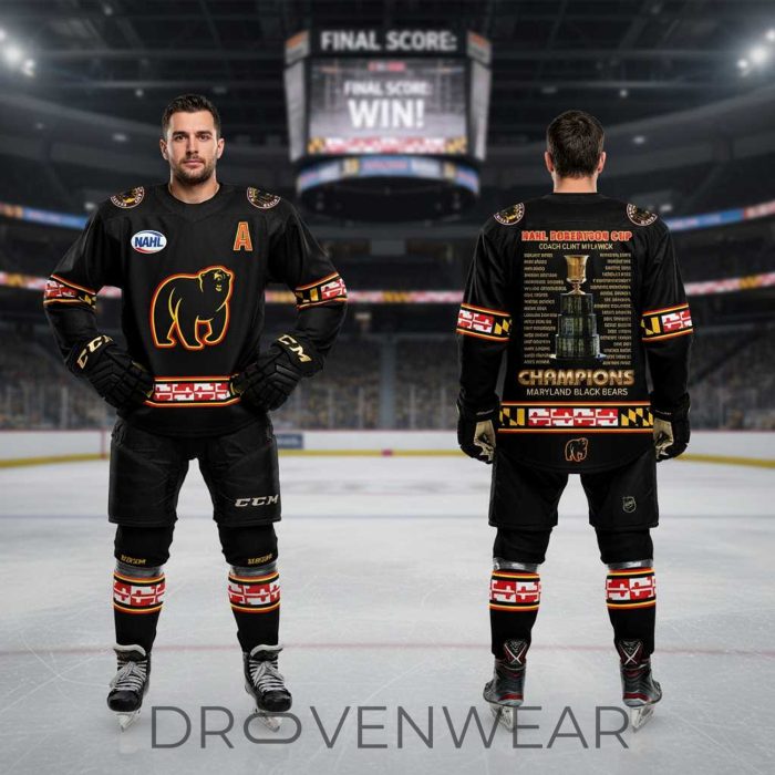 Maryland Black Bears 2026 Robertson Cup Champions Hockey Jersey - Image 3