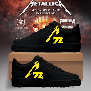 Metallica M72 Tour All Black 2026 Custom Air Force 1 Shoes by Drovenwear.com