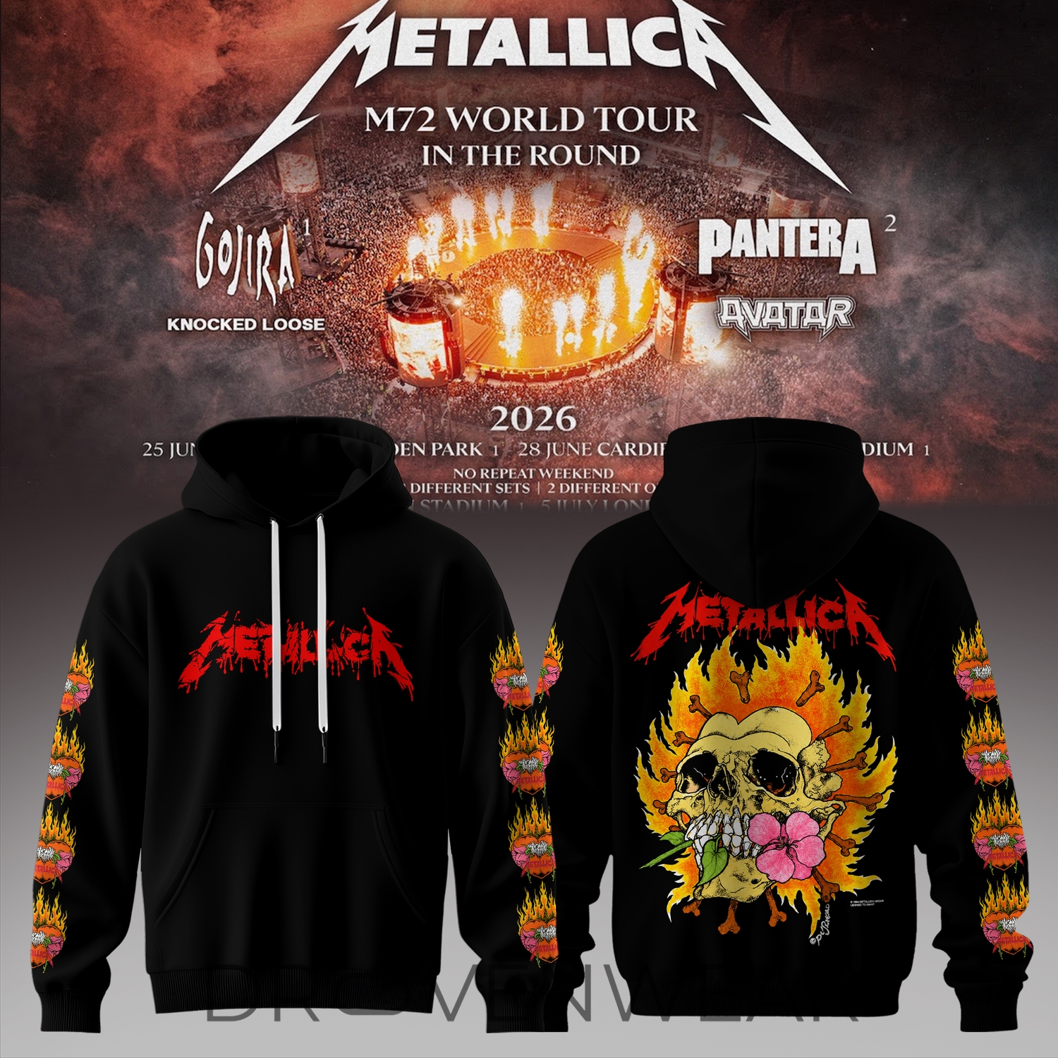 Metallica M72 World Tour 2026 Pullover Hoodie Metallica M72 World Tour 2026 Pullover Hoodie