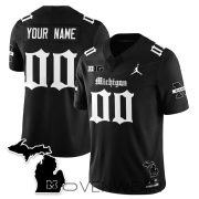 Michigan Wolverines Gothic Style Custom Football Jersey