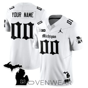Michigan Wolverines Gothic Style Custom Football Jersey by Drovenwear.com