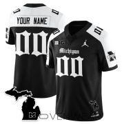 Michigan Wolverines Gothic Style Custom Football Jersey - Image 3
