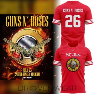 NC State Football Guns N Roses 2026 Tour Shirt by Drovenwear.com