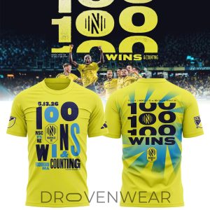 Nashville SC 100 Wins Celebration Graphic TShirt Version 3 by Drovenwear.com