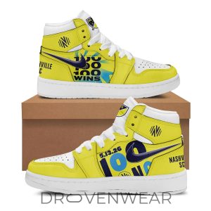 Nashville SC 100 Wins Limited AJ1 Style Sneakers by Drovenwear.com