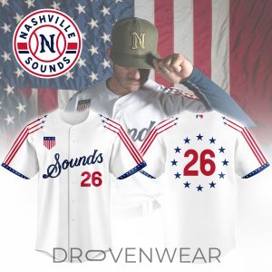 Nashville Sounds Military Tribute Custom Baseball Jersey by Drovenwear.com